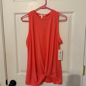 Nine Britton Coral Twist Front Tank Top